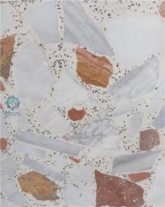 موزاییک لاشه الوان فرنگی , زمینه سفید سنگ قرمز و سفید