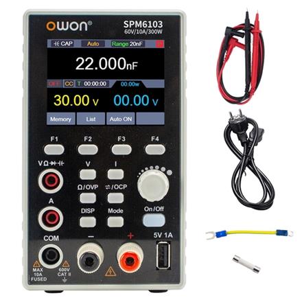 منبع تغذیه متغیر تک 60V/10A و مولتیمتر مدل SPM6103 OWON